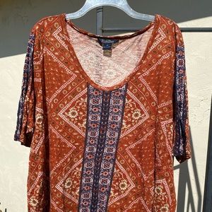 3x Lucky Brand Bohemian Orange Top